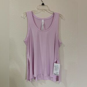 lululemon athletica Light Purple/Pink Silk Tank with Side Slit women XL